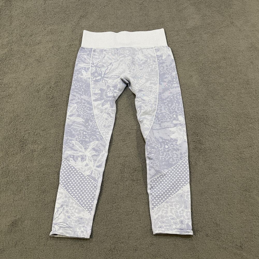 Fabletics Armelle Periwinkle Seamless Mid Rise Jacquard Leggings Women's Size XS